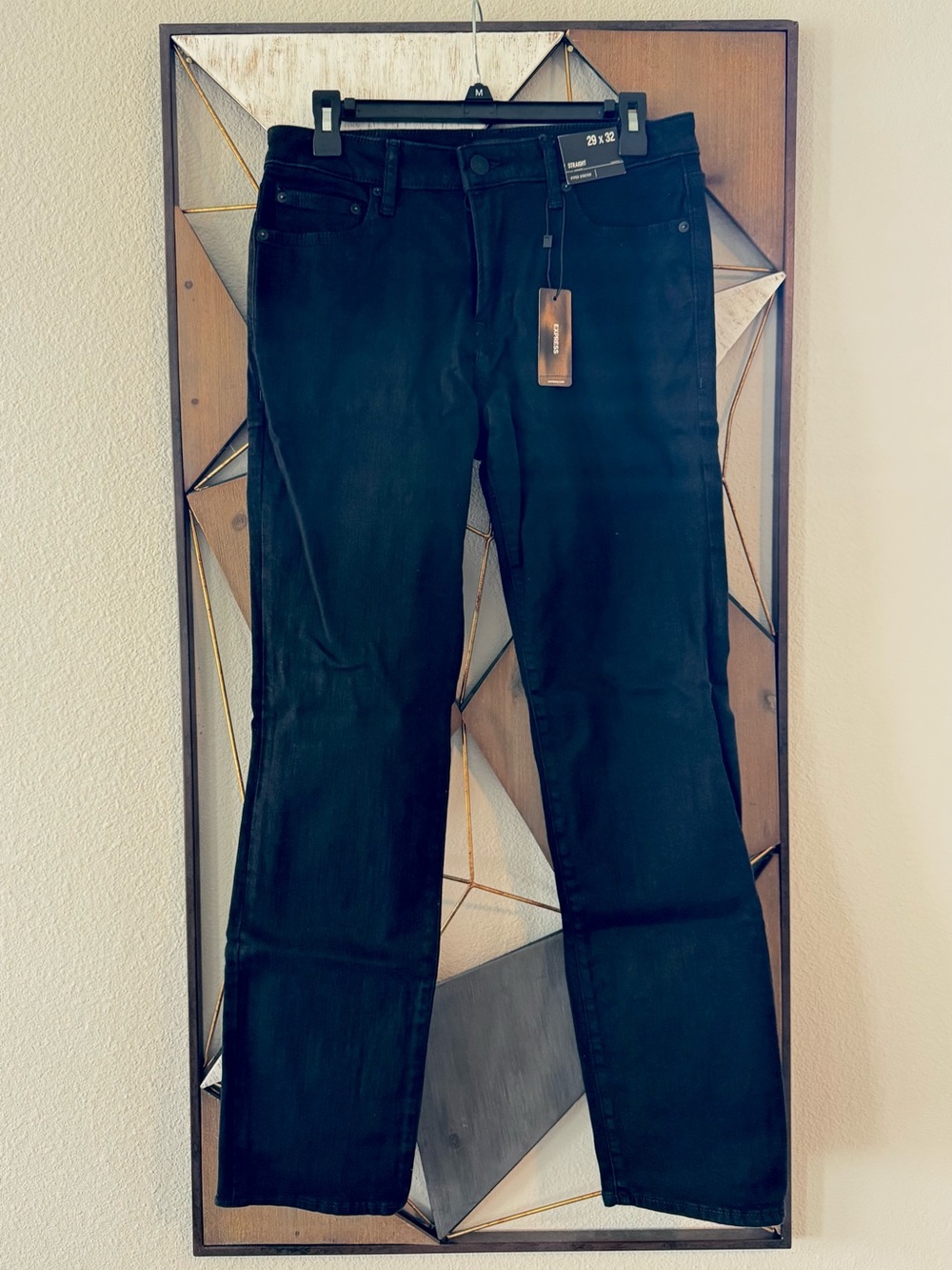 Express Black Straight-Leg Jeans